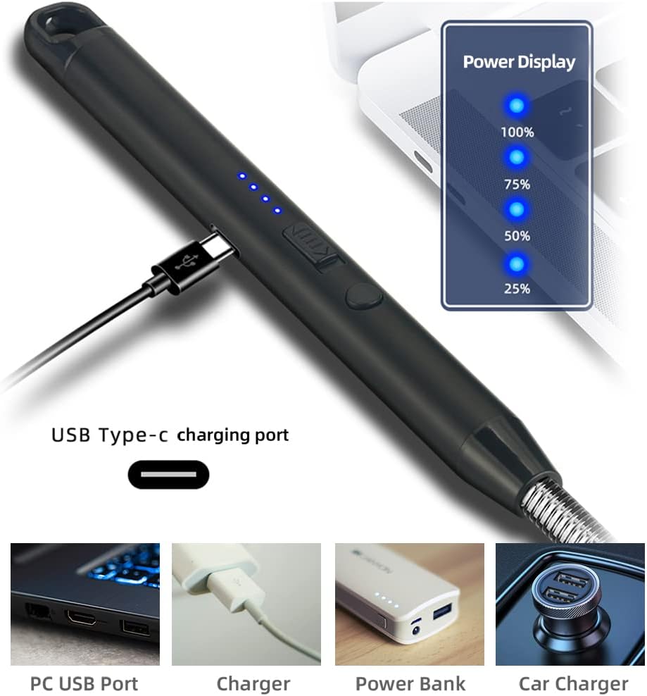 USB Electric Rechargeable Lighter With Flexible Neck-Free Delivery