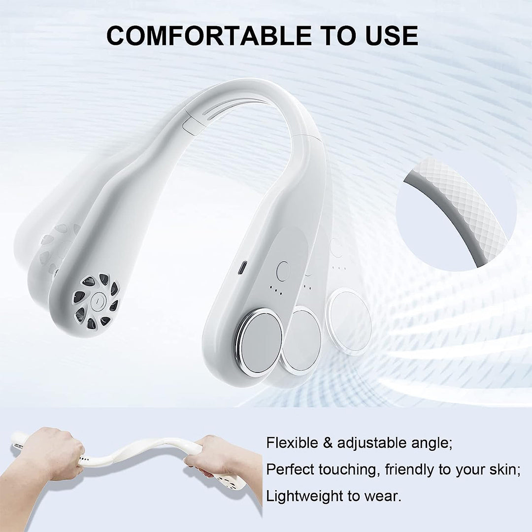 Neck Fan, Hand Free Personal Neck Fans for Your Neck, Portable Rechargeable Neck Fan, Up to 10 Hours Wearable Long Working Time Neck Cooling Fan